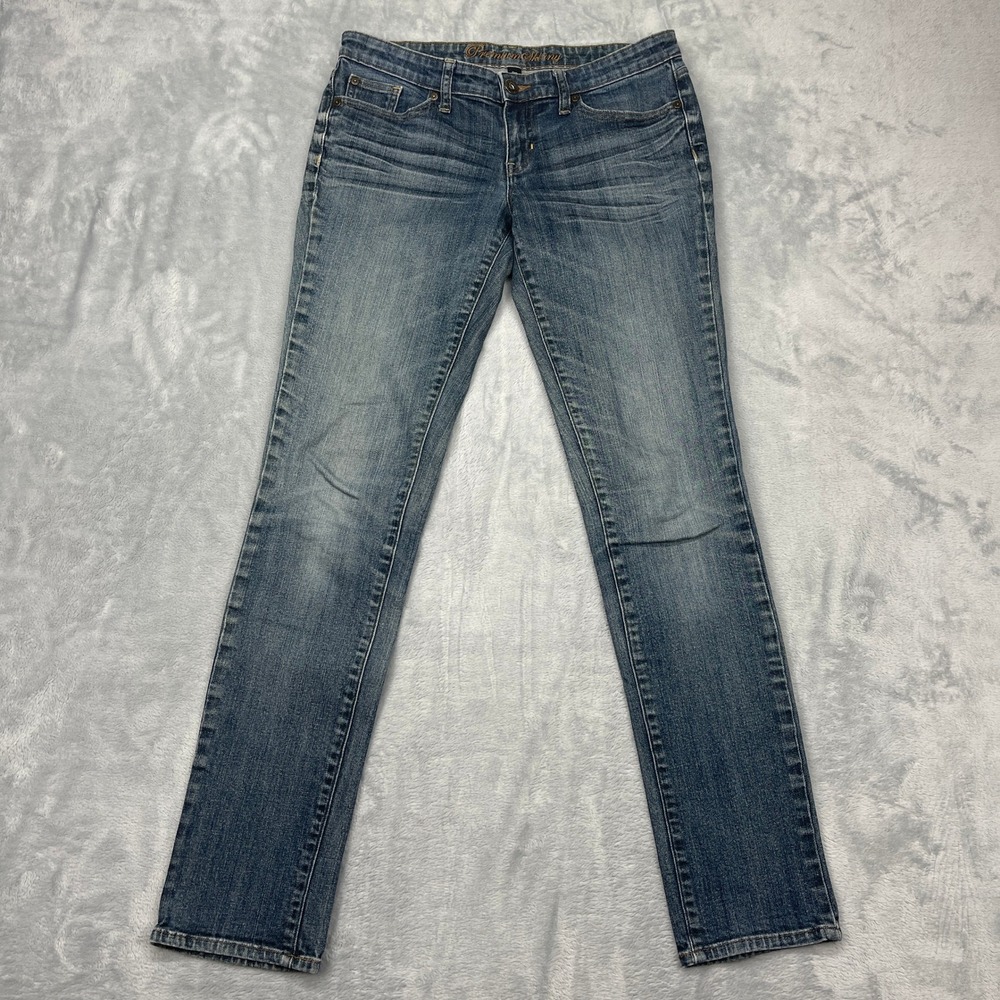 GAP Premium Skinny Jeans Womens Size 6/28R Blue Denim Whiskered Faded Low Rise‎